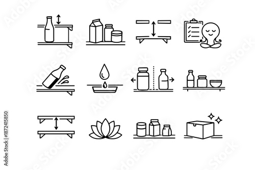 Silhouette spill calm vertical fridge mindful logic icon tall upright icons vector