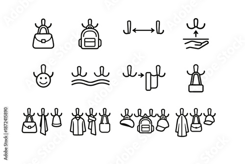 Calm icon usability minimalist silhouette strap set spacing vector accommodation logic clearance