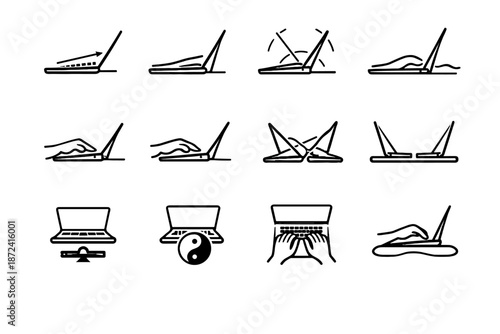 Keyboard combined silhouette vector usability wrist balance icons icon hinge logic comfort