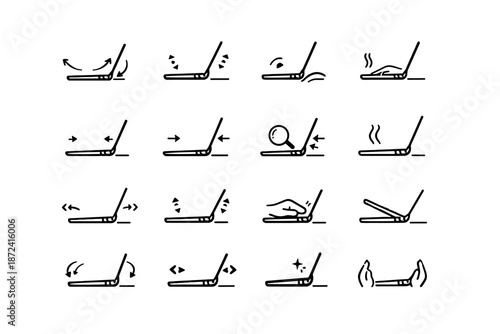 Laptop arrows frequent tilt icon vector mindful minimalist icons adjustment cue calm