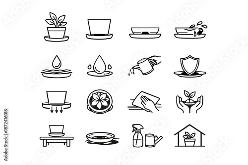 Minimalist everyday mindful care routine surface icon gap habits vector plant