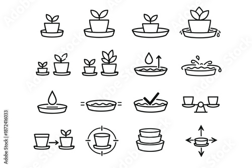 Minimalist silhouettes accuracy plant icons proportion sizing size icon vs vector saucer
