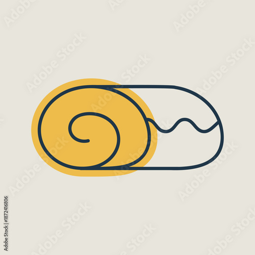 Delicious Sweet Sponge Cake Roll Icon
