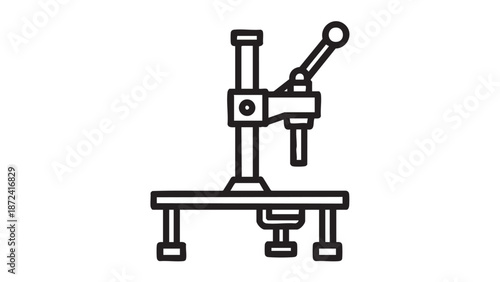 Illustration of a Microscope on a Laboratory Bench