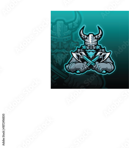 blue knight fire mascot log design 