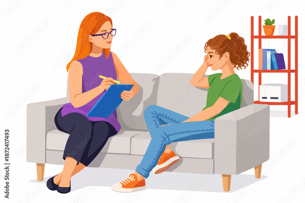 Obraz premium Sensitive mother and child strengthening the bond between them with a sincere dialogue.