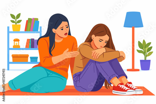 Sensitive mother and child trying to overcome their problems with the power of family bonds.