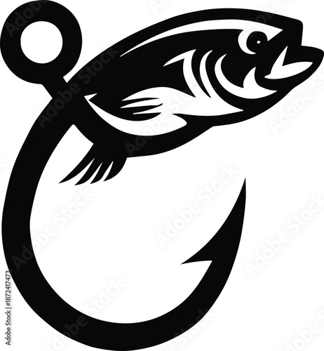 Fishing Hook Silhouette - Metal Fish Hook Design - Vintage Fishing Gear - Sport Fishing Tackle Art