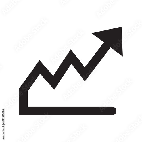 Upward Trend Line Growth & Progress Icon.