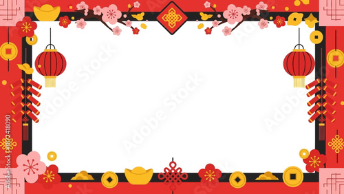 Chinese New Year Border Decoration.