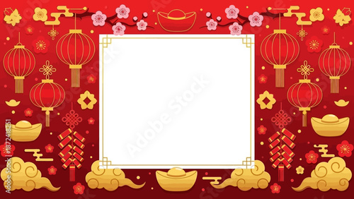 Chinese New Year Border Design.