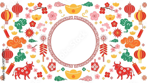 Chinese New Year Frame Border.
