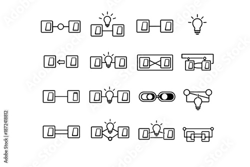 Calm icon one switch synchronized light vector switches minimalist control precision two