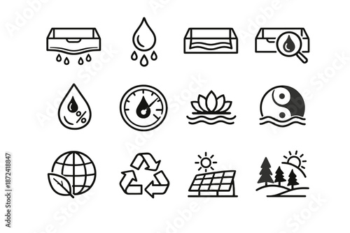 Drawer focus panel moisture humidity prevention awareness icon icons risk environment vector