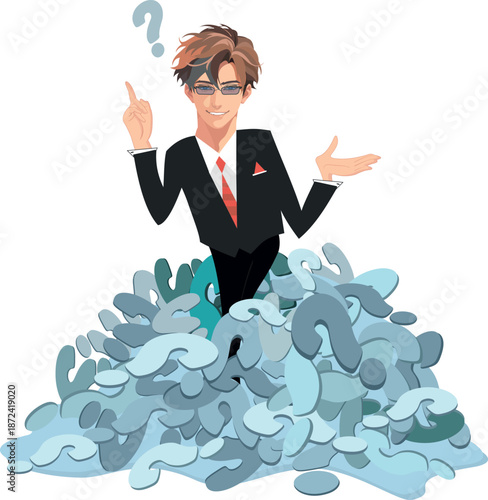 No problems. Man creates original ideas. Visionary