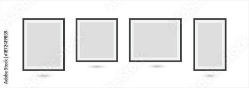 4 set photo frame. Wall photo frame. vector design. Photo frame