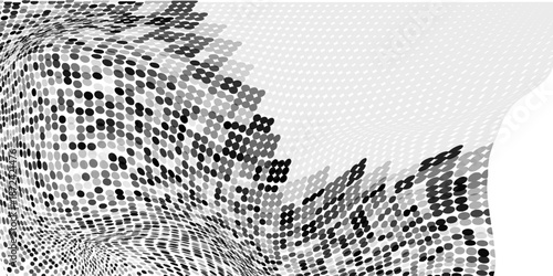 Grunge halftone dots pattern texture 
background. Modern dotted  illustration. Abstract curves. Points backdrop. Grungy spotted pattern. Monochrome template for web design, covers, web sites, banners