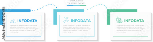  Infographic label design template with icons and 3 options or steps. Can be used for process diagram, presentations, workflow layout, banner, flow chart, info graph.