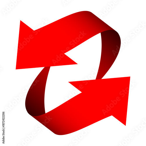 交差する二つの矢印