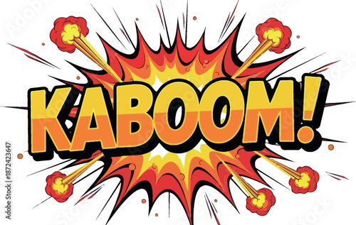Vibrant explosion with the word kaboom!