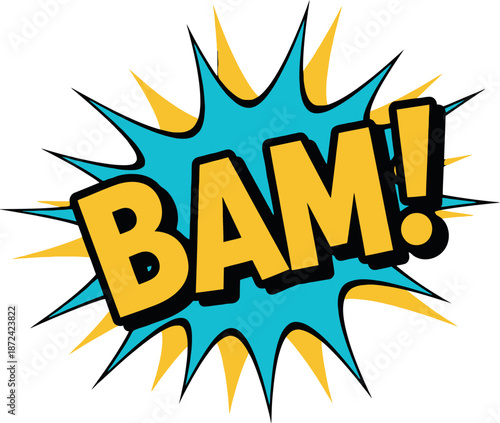 Vibrant comic sound effect bam! illustration