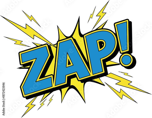 Vibrant zap! illustration with electric burst