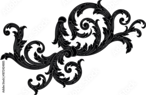 Intricate black scrollwork decorative design