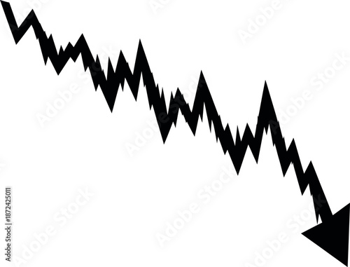 Graphical representation of declining trend line