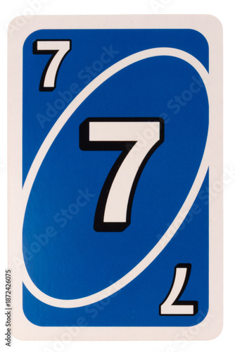 card play kid seven color blue isolated on white background