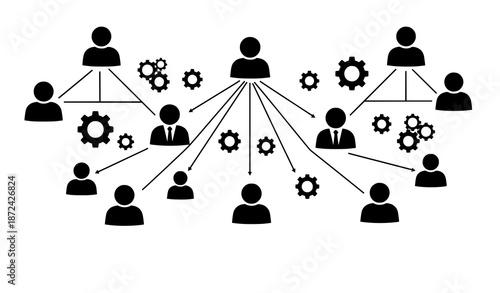 Human resource team hierarchy vector illustration for organization management web and app design