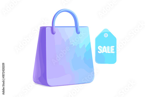Glowing bag volumetric transparency minimalist balance icon contrast vector smooth futuristic shopping