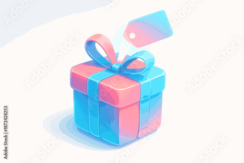 Vector gradient effects icon geometric lighting focus soft shadow transparent giftbox volumetric