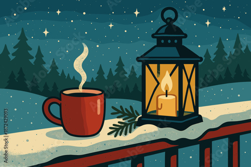 Punctuation no icon vector visible cartoon labels lantern snow source winter captions