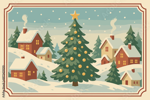 Vector decorated cartoon retro typography without light icon no holiday postcard vintage