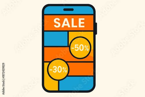 Geometric lines blue abstraction vector lemon icon cool vibrant interface smartphone bright
