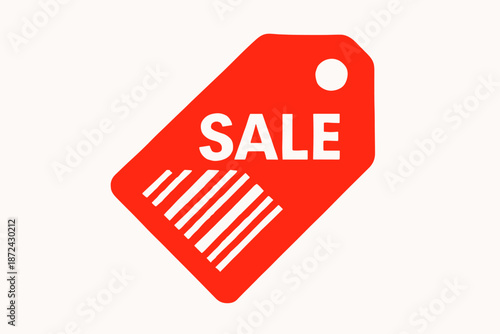 Vector sale clarity tag cherry red detail strong soft white minimal icon