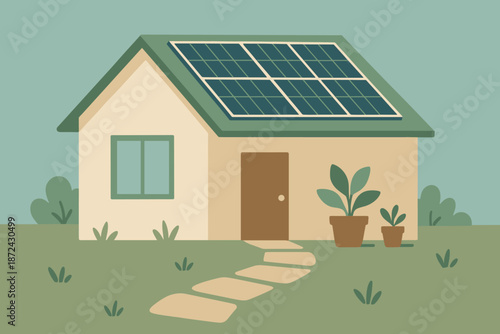 Geometric panels blue home eco vector icon style brown illustration no captions