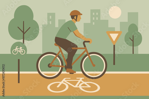 Cyrillic cyclist icon labels vector speech no urban style emojis eco friendly
