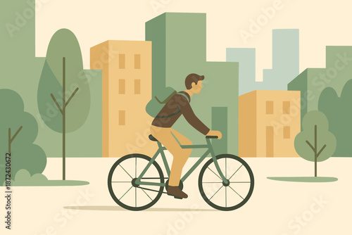 Vector bubbles icon minimal warm soft no cyclist cityscape eco chinese letters