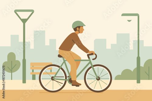 Style labels city speech cohesive icon vector flat text warm biking eco