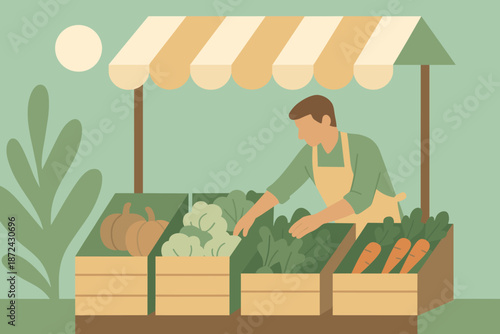 Friendly marks colors icon eco no text geometric speech farmers numbers modern