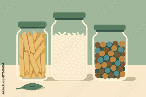 Flat no zero numbers cohesive soft vector kitchen waste icon colors rice