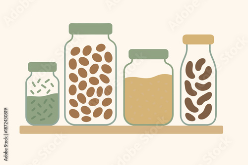 Eco cohesive icon jars marks any no vector numbers grains minimalist labels