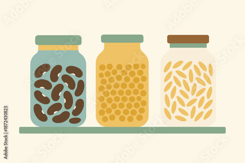 Vector style warm green zero minimalist grains illustration waste no cohesive any