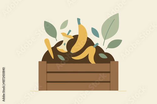 Icon emojis art blue home illustration composting numbers scraps vector cohesive captions