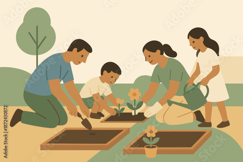 Vector green speech together earth numbers icon beds no brown gardening labels