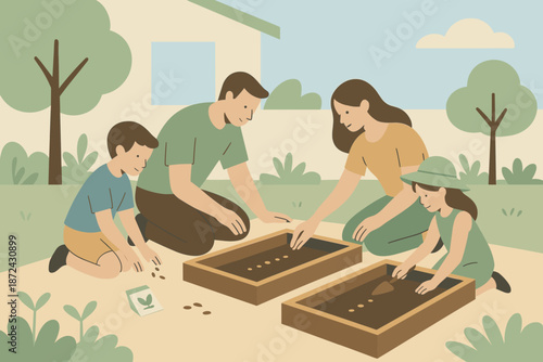 Icon vector chinese characters joy warm garden sky no showing children family