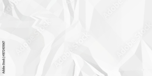 Abstract White wave crumpled paper texture. panorama white paper texture background. Old paper background ripple soft white pattern rough crumple. Crushed and creased soft paper.