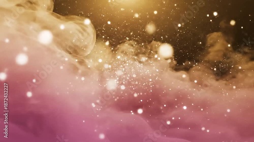 Dreamy abstract background with glowing particles animation