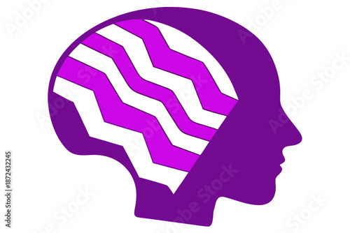 A transparent human head silhouette revealing a detailed glowing brain inside